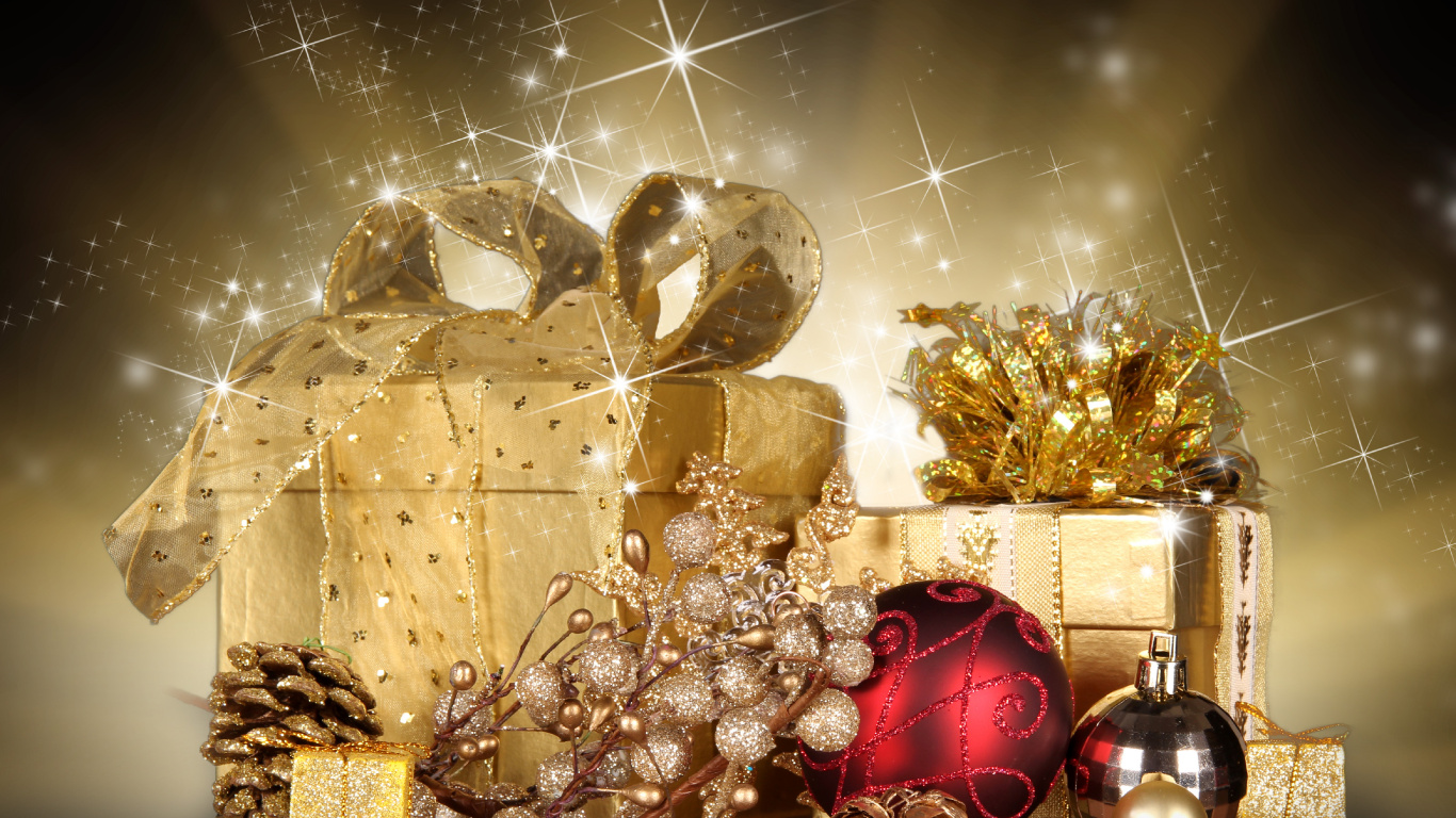 Christmas Decoration, Interior Design, Christmas Eve, Christmas Gift, New Years Eve. Wallpaper in 1366x768 Resolution