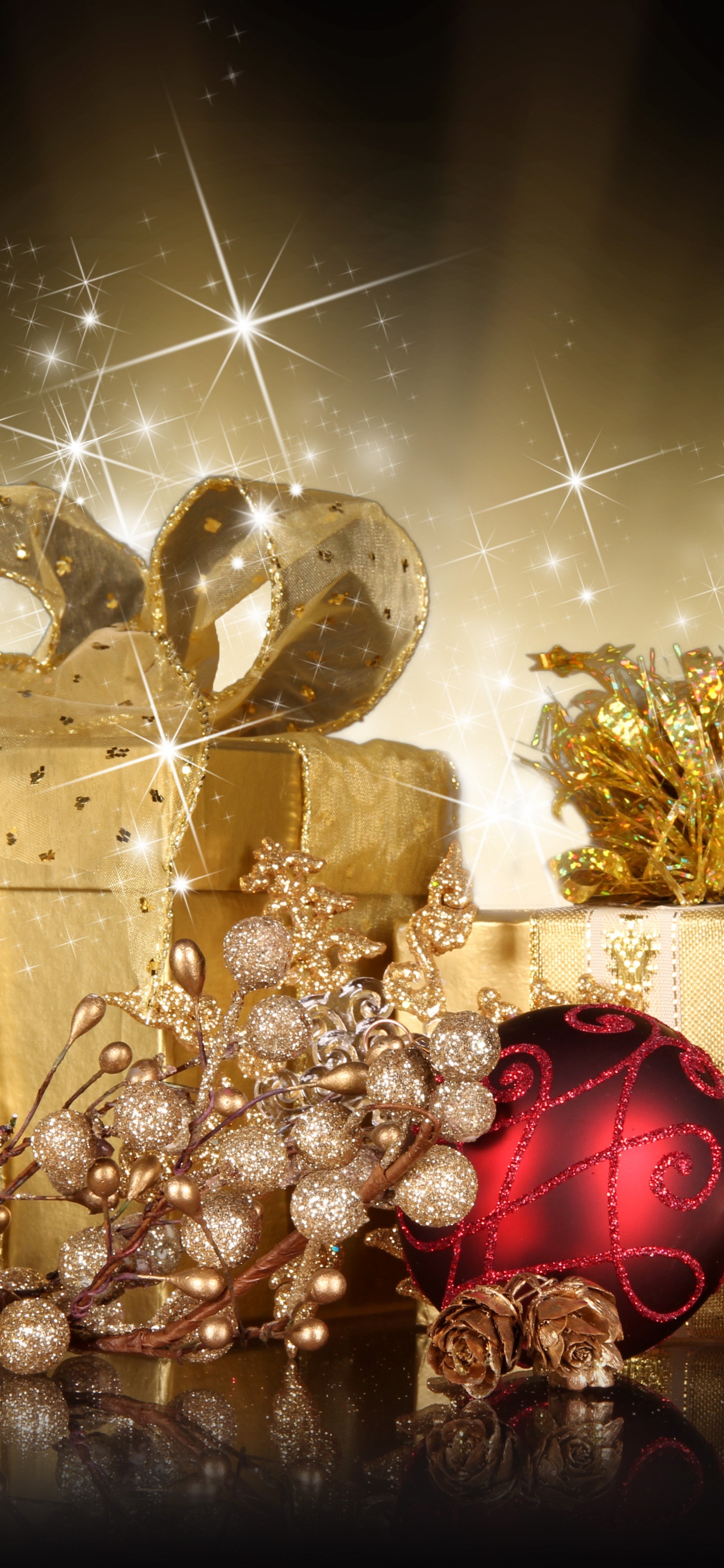 Weihnachtsdekoration, Innenarchitektur, Heiligabend, Weihnachtsgeschenk, Silvester. Wallpaper in 1242x2688 Resolution