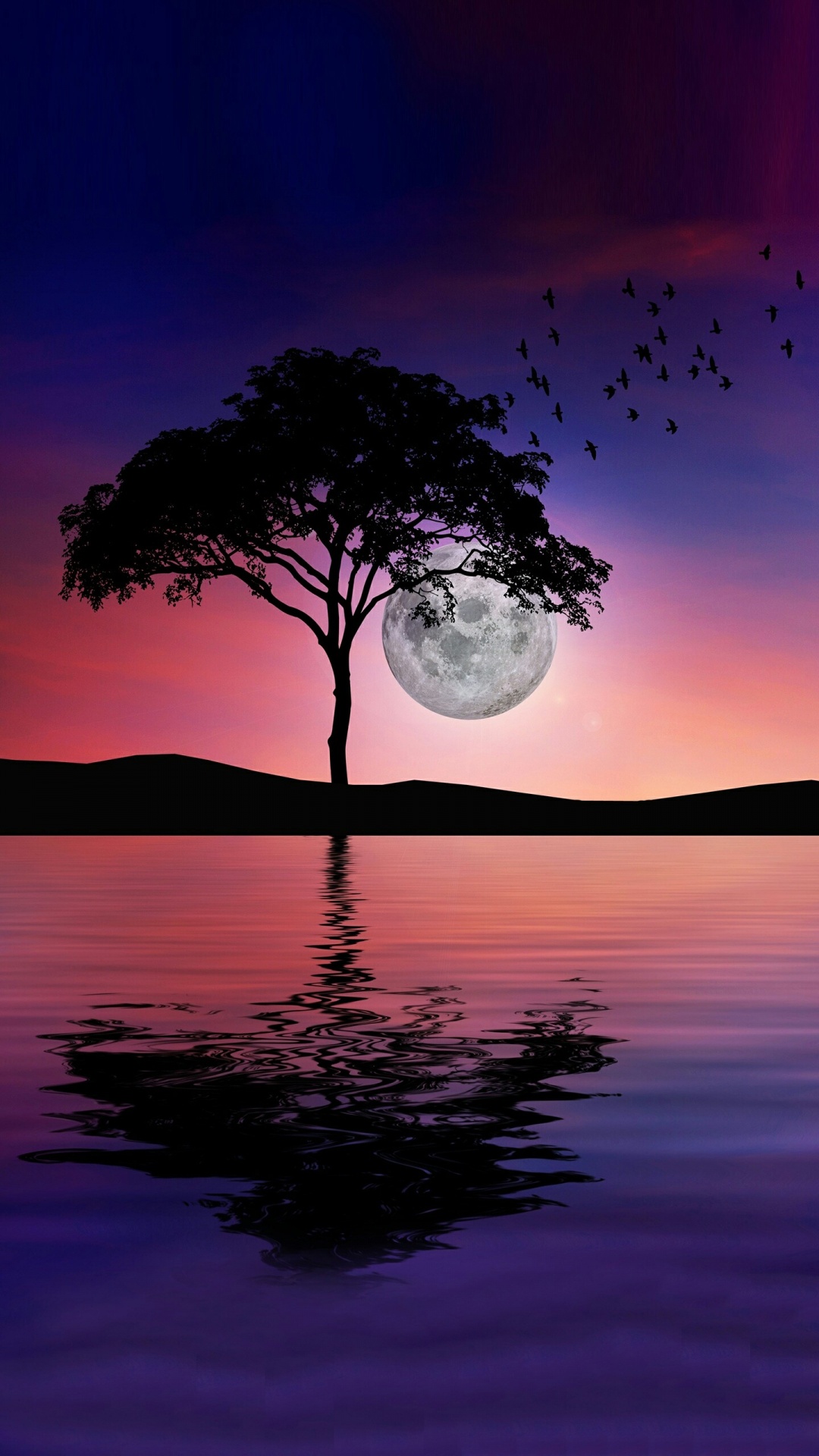 Wasser, Atmosphäre, Wasserressourcen, Afterglow, Naturlandschaft. Wallpaper in 1080x1920 Resolution