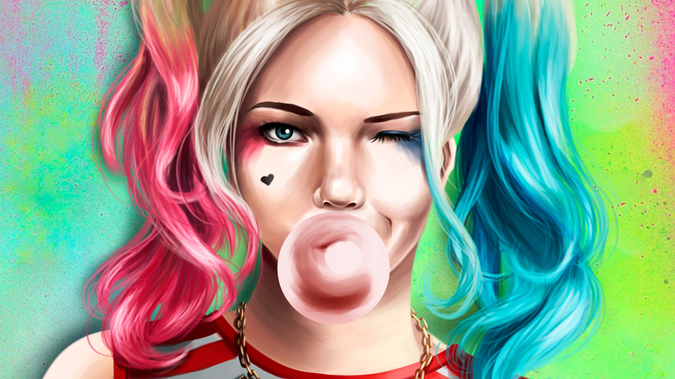 Frau Mit Lila Haaren, Die Ein Schwarz-weißes Hemd Trägt. Wallpaper in 1366x768 Resolution