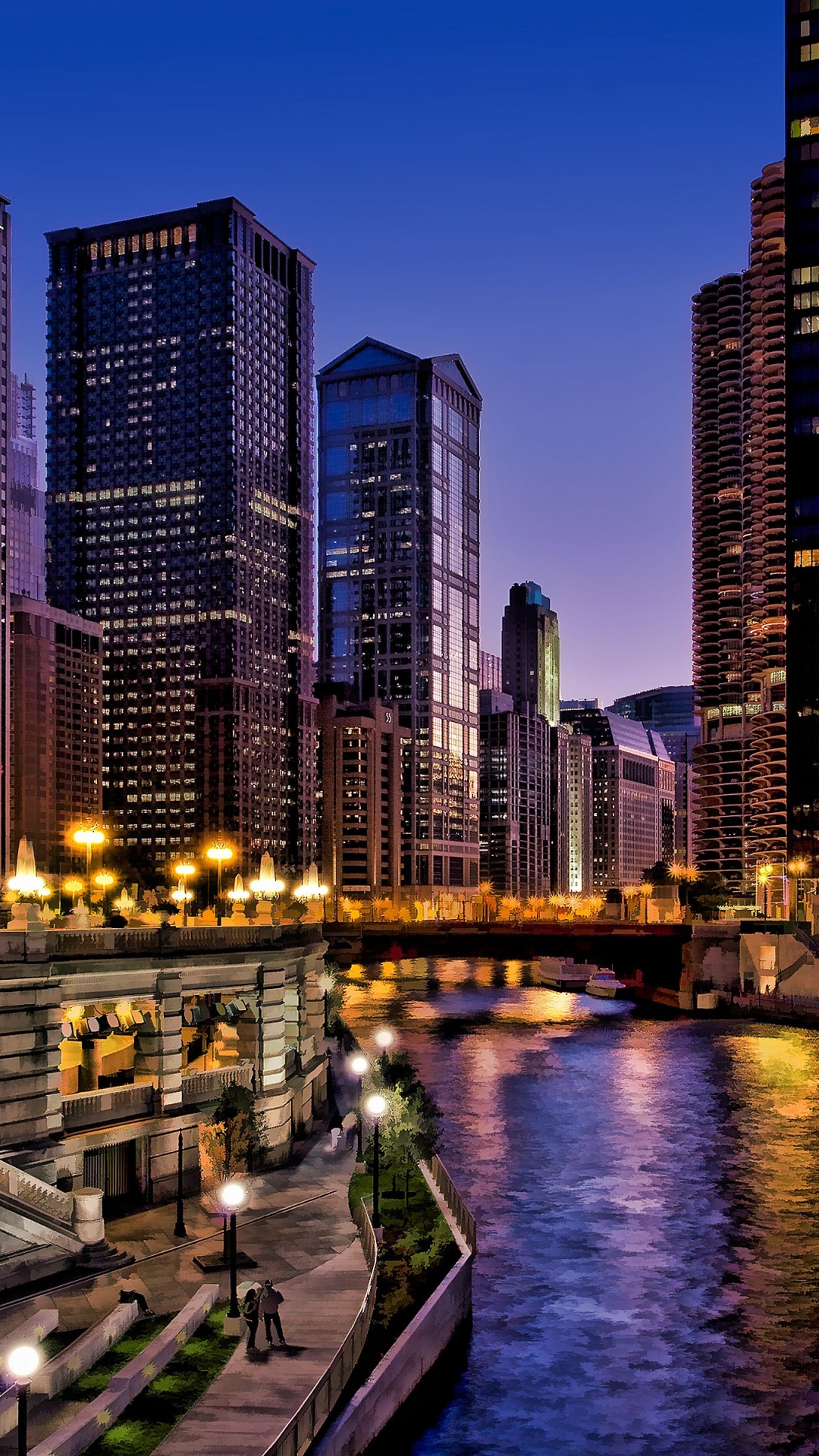 City Skyline During Night Time. Wallpaper in 1080x1920 Resolution