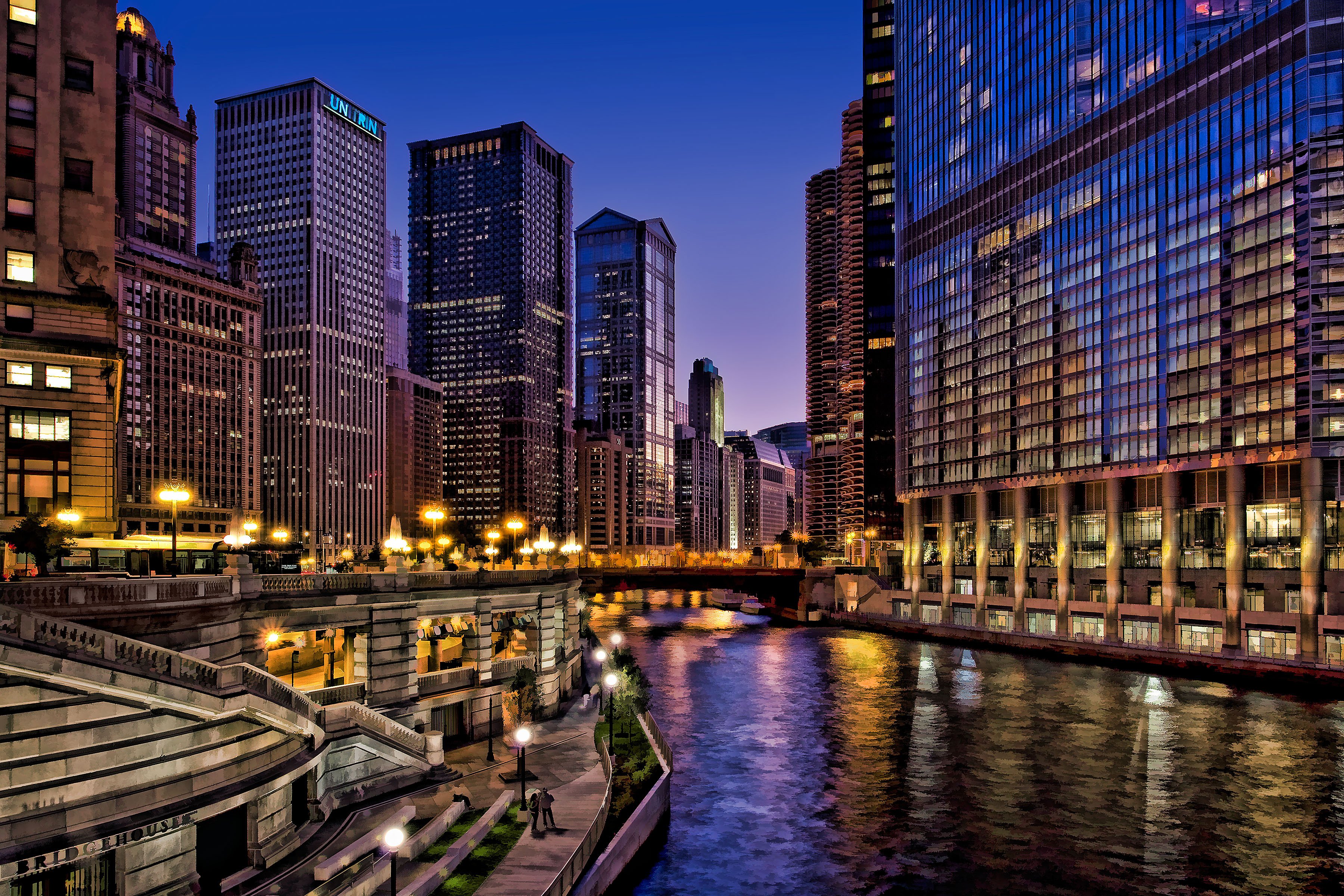 Chicago City Night Wallpapers  Top Free Chicago City Night Backgrounds   WallpaperAccess