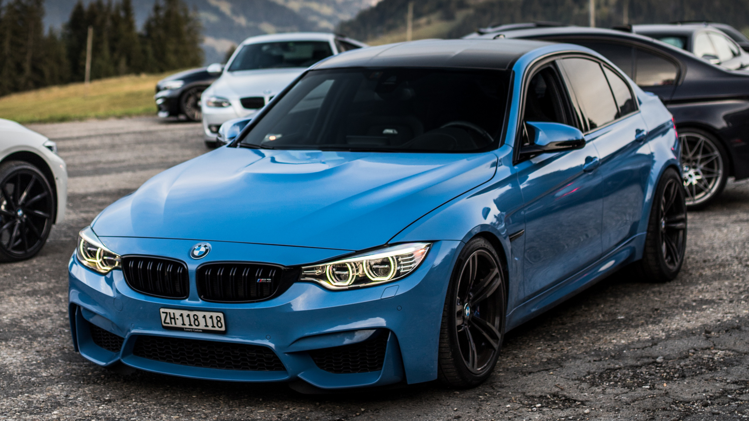 BMW m 3 Azul en la Carretera Durante el Día. Wallpaper in 2560x1440 Resolution