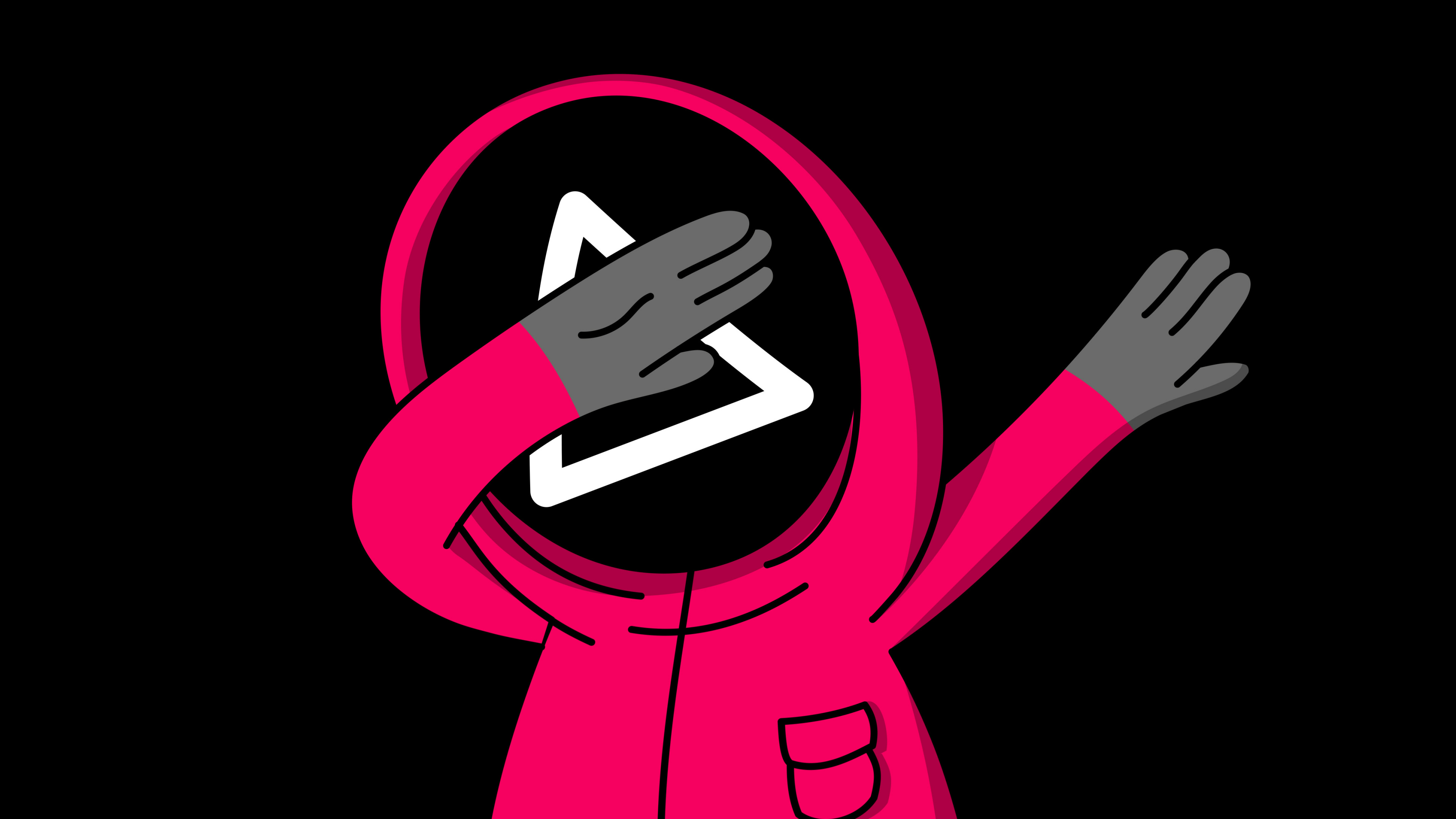 Wallpaper Android, Smartphone, Gesture, Pink, Cartoon, 4K Ultra HD