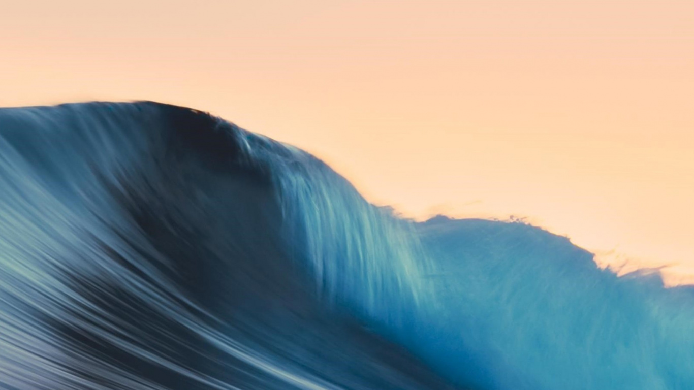 Apple, Wave, Blue, Wind Wave, Sea. Wallpaper in 1366x768 Resolution