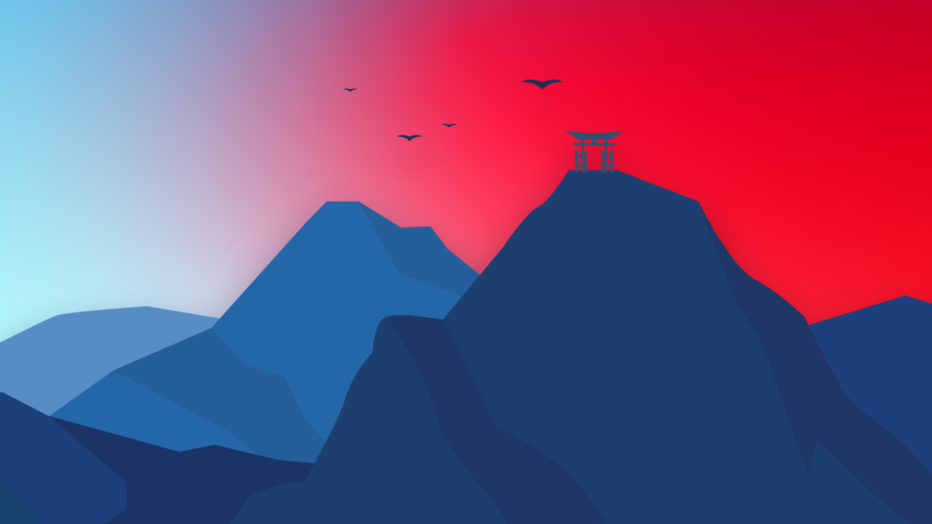 Ambiente, Montaña, Ave, Pendiente, Atardecer. Wallpaper in 1920x1080 Resolution