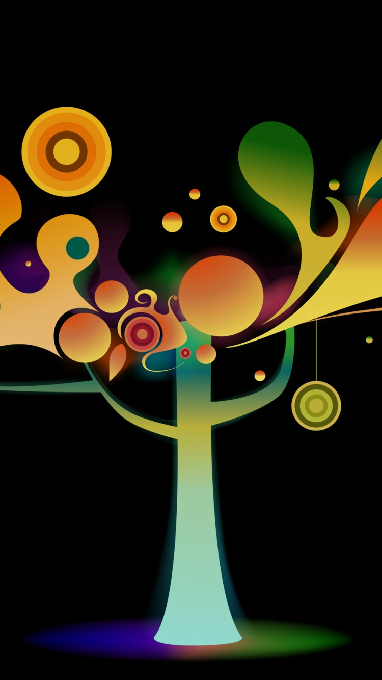 Green Yellow and Red Balloons Illustration. Wallpaper in 750x1334 Resolution