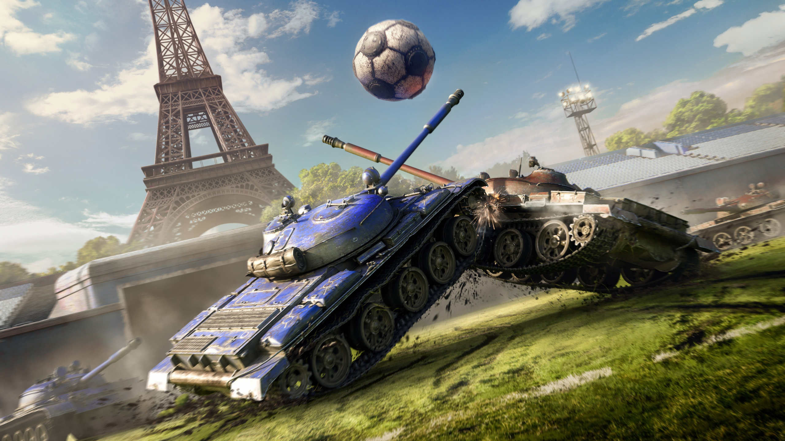World of Tanks Blitz, World of Tanks, Wargaming, Tank, Sky. Wallpaper in 2560x1440 Resolution