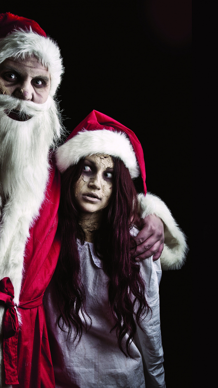 Krampus, Santa Claus, El Día De Navidad, el Vello Facial, Pelaje. Wallpaper in 750x1334 Resolution