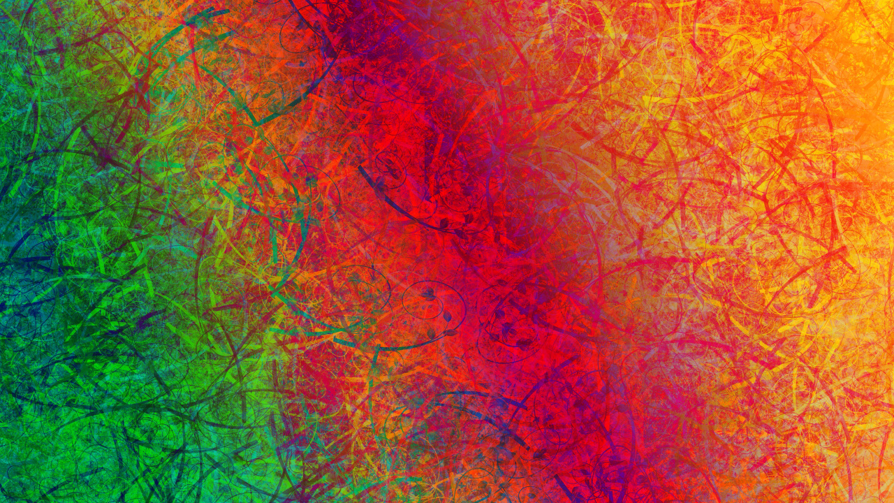 Peinture Abstraite Rouge Vert et Bleu. Wallpaper in 1280x720 Resolution