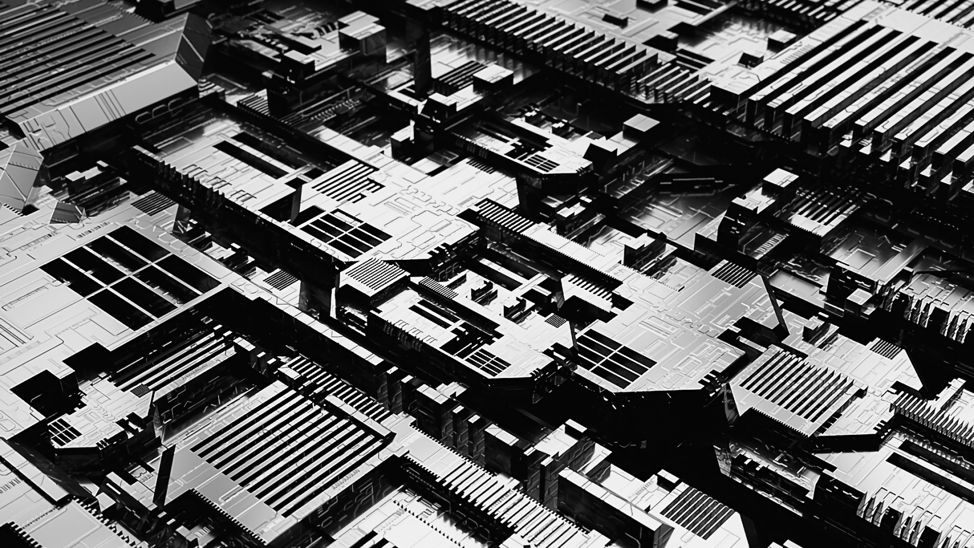 Graustufen-Luftbild Von Stadtgebäuden. Wallpaper in 1920x1080 Resolution