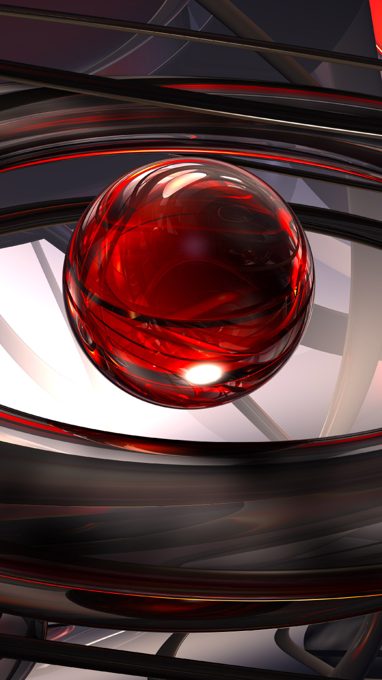 Illustration en Spirale Noire et Rouge. Wallpaper in 750x1334 Resolution