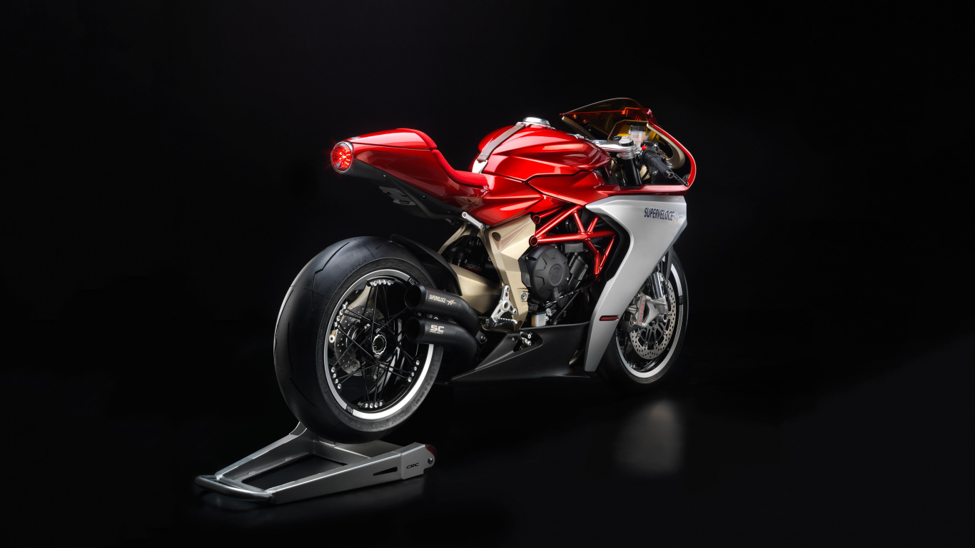 Red and White Sports Bike. Wallpaper in 1366x768 Resolution