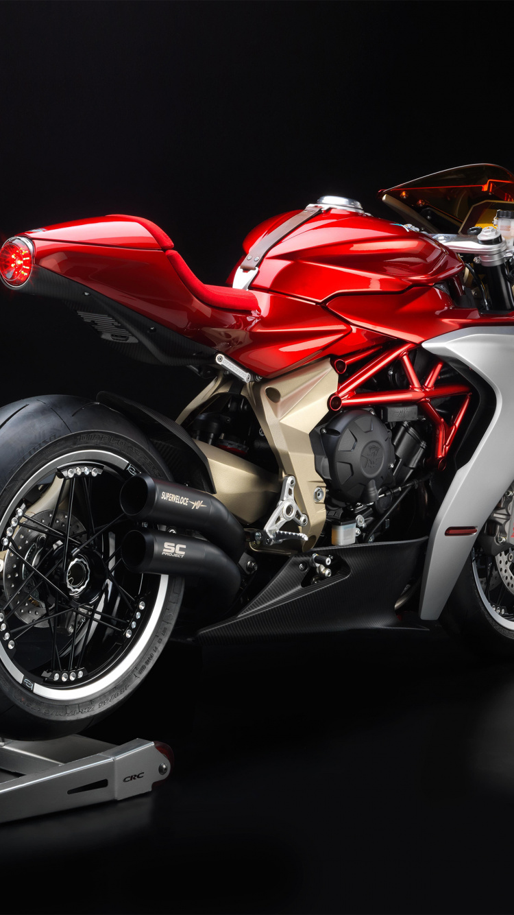 Red and White Sports Bike. Wallpaper in 750x1334 Resolution