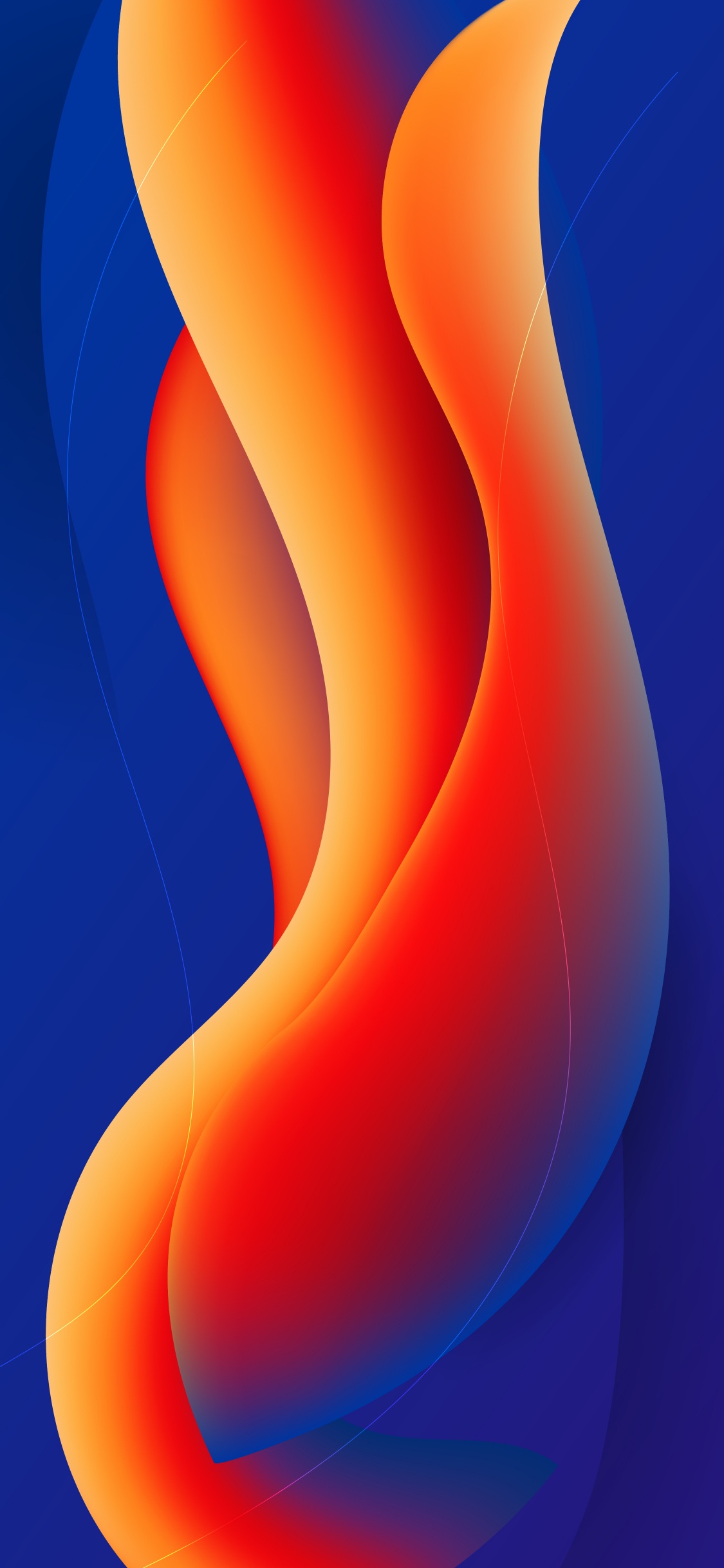 Art, Graphic Design, M-027, Blue, Orange. Wallpaper in 1125x2436 Resolution