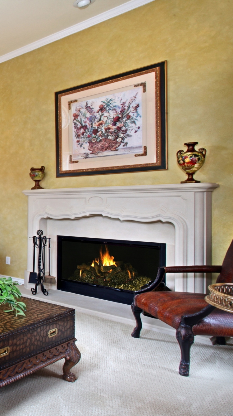 Canapé Rayé Marron et Blanc. Wallpaper in 750x1334 Resolution