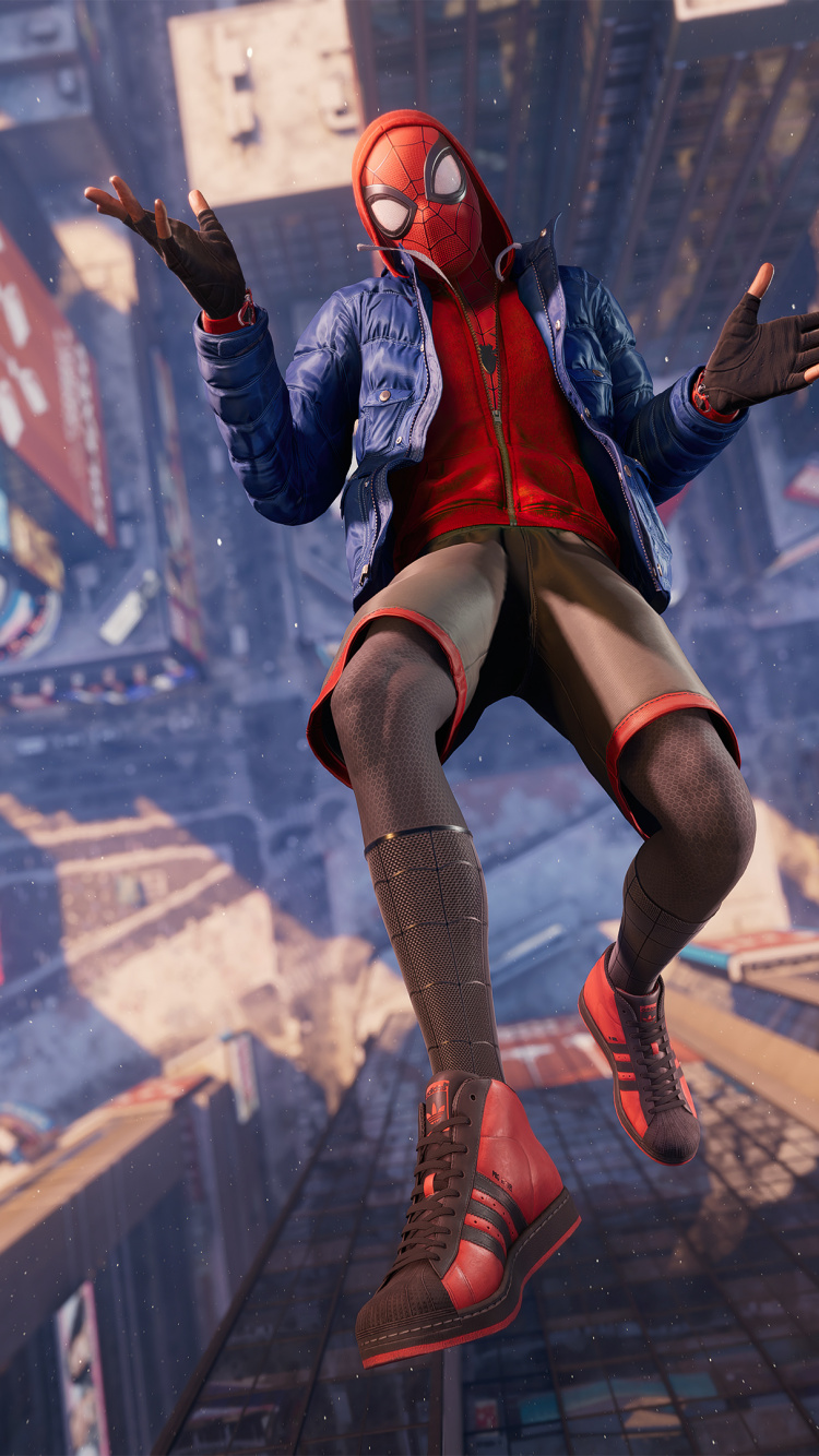 Wunder Spider-Man Meilen Moral, Spider-man, Miles Morales, Peter Parker, Playstation 5. Wallpaper in 750x1334 Resolution