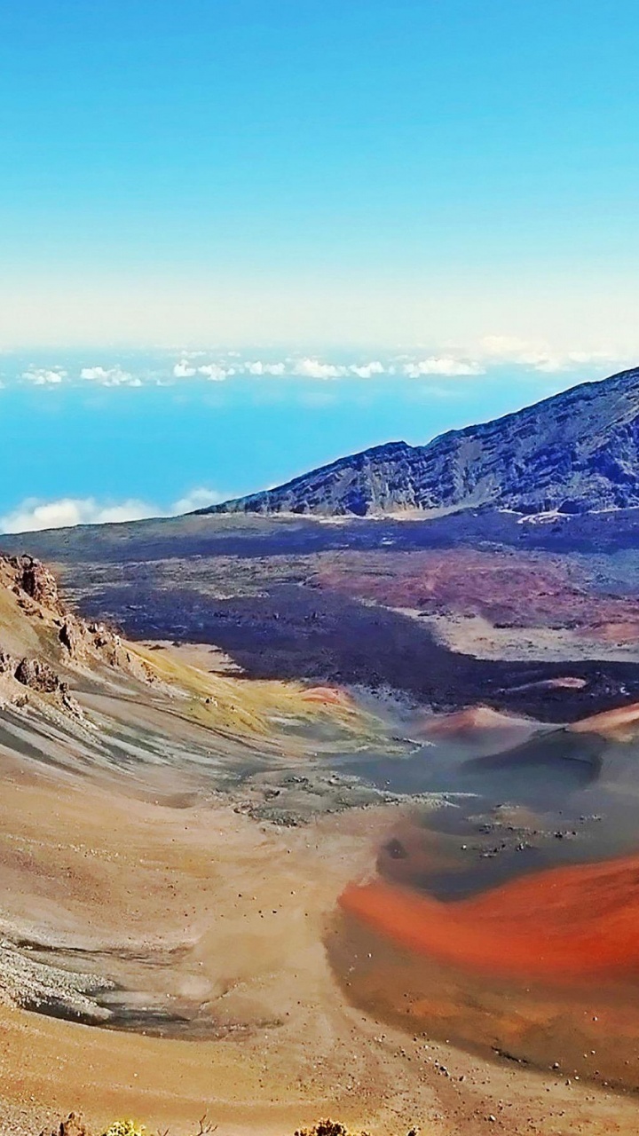 哈雷卡拉的火山口, Haleakal, 公园, 多山的地貌, 山脉 壁纸 720x1280 允许