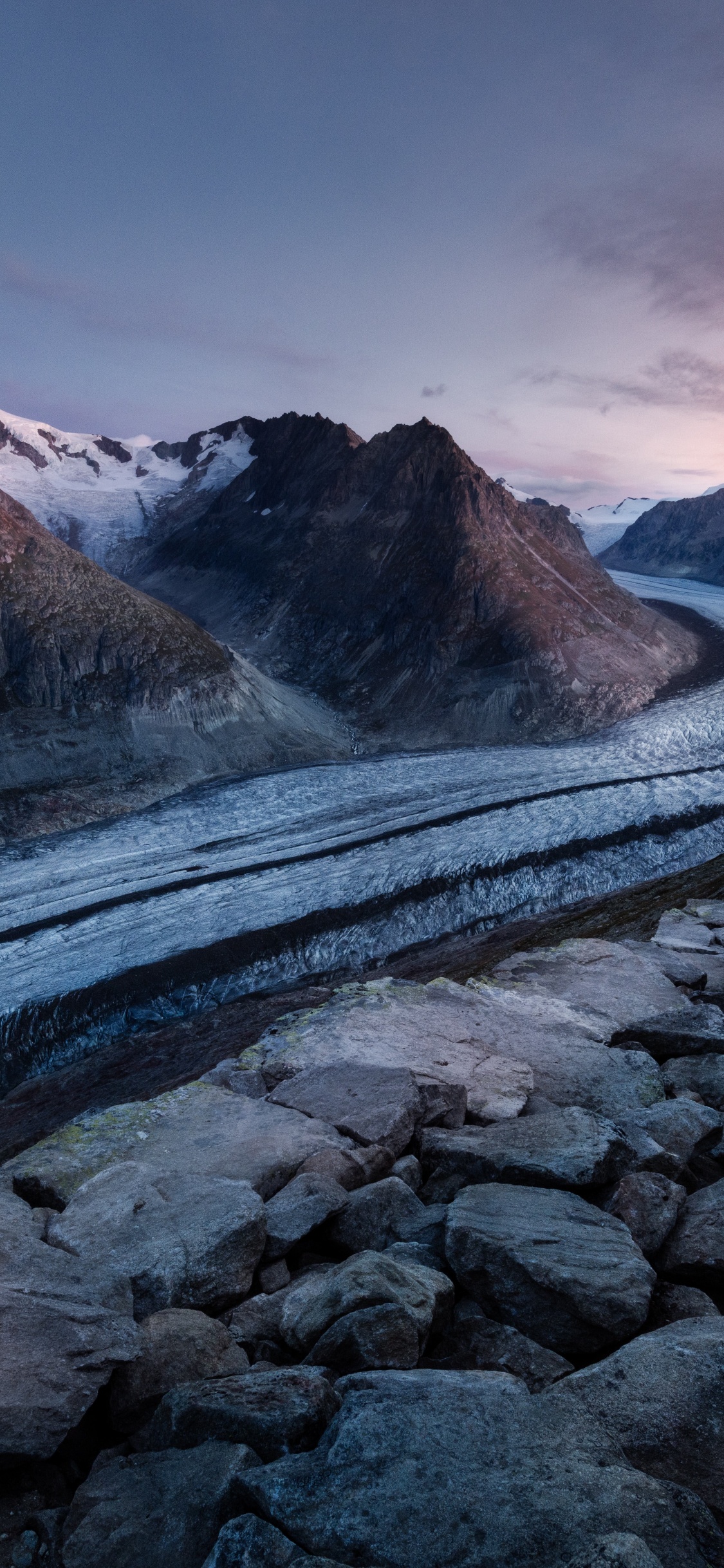 Shrinking Mountain Glaciers, Alps, Mountain, Glacier, Landscape. Wallpaper in 1125x2436 Resolution