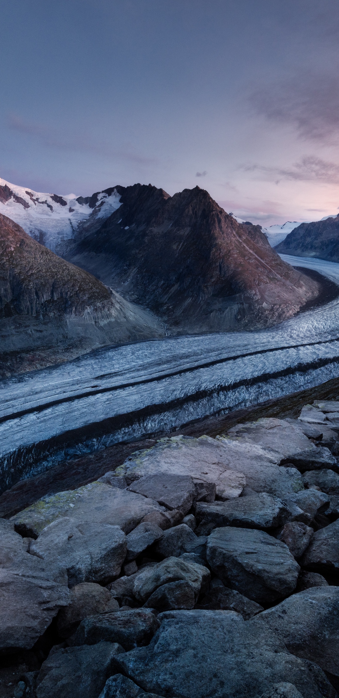 Shrinking Mountain Glaciers, Alps, Mountain, Glacier, Landscape. Wallpaper in 1440x2960 Resolution