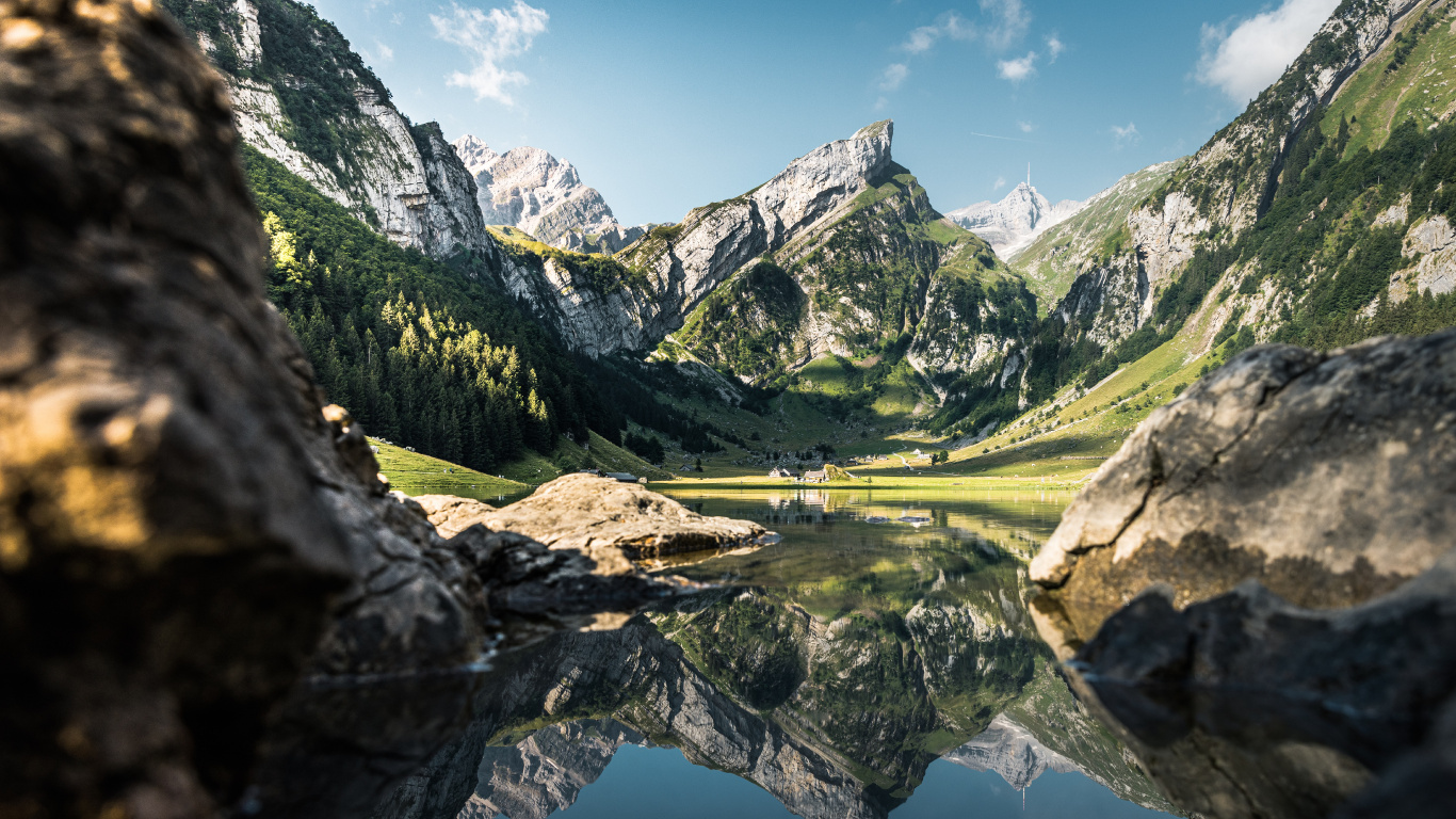 Ver, Alpes de Appenzell, Agua, Los Recursos de Agua, Montaña. Wallpaper in 1366x768 Resolution