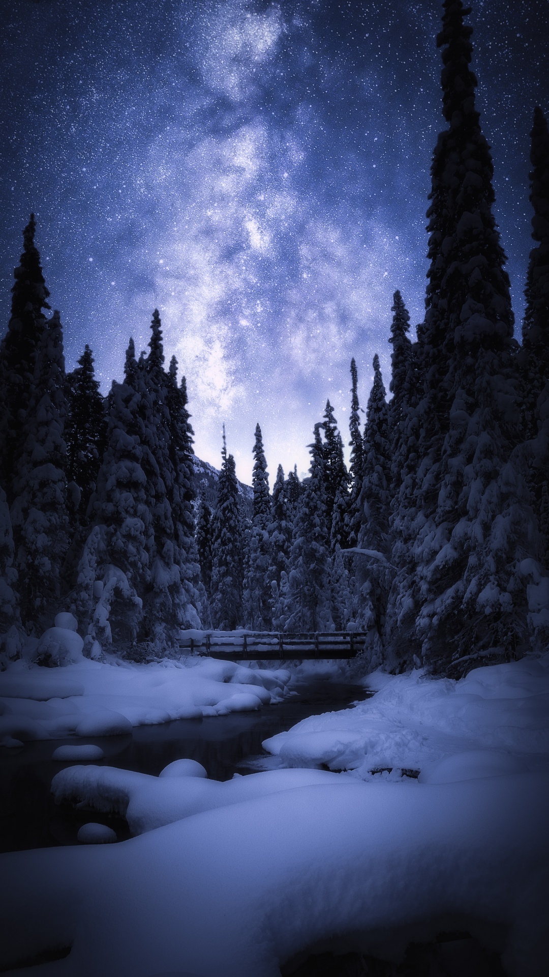 Nacht, Winter, Cloud, Atmosphäre, Wasser. Wallpaper in 1080x1920 Resolution