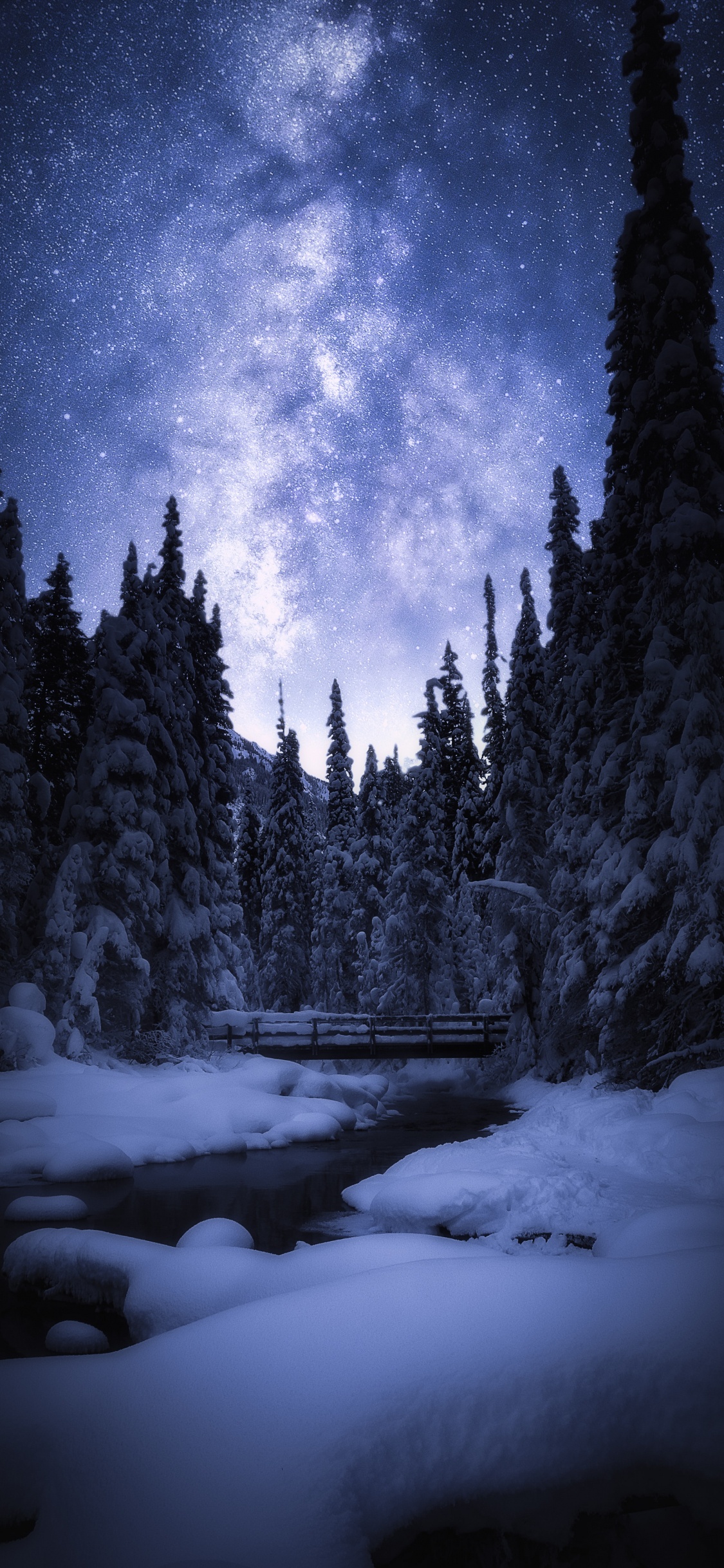 Night, Winter, Cloud, Atmosphere, Water. Wallpaper in 1125x2436 Resolution