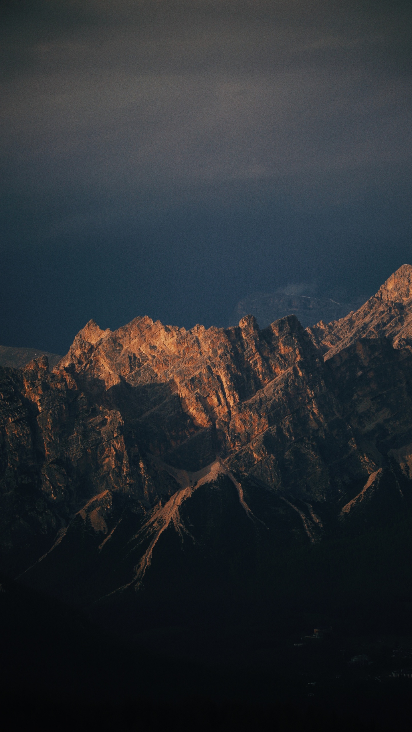 Atmosphere, Mountain, Cloud, Afterglow, Slope. Wallpaper in 1440x2560 Resolution