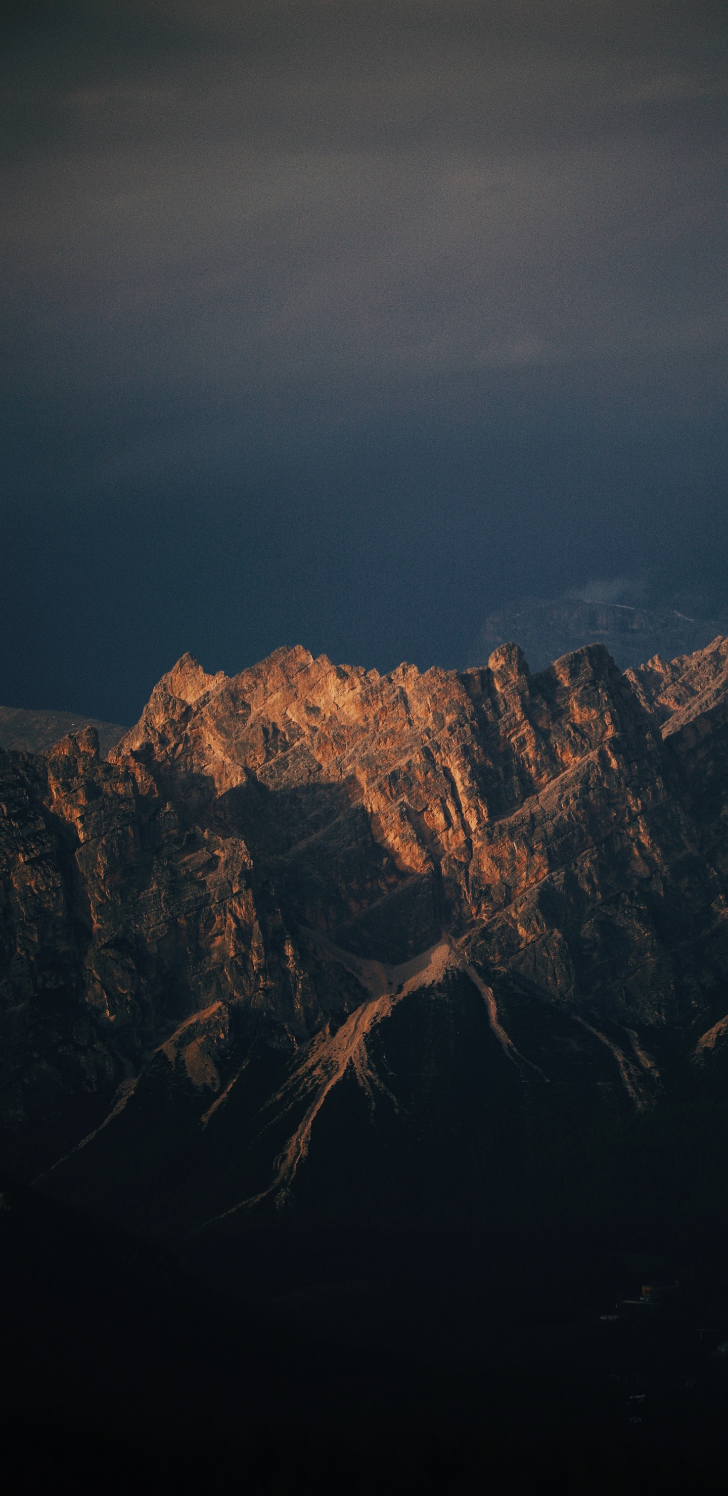 Atmosphere, Mountain, Cloud, Afterglow, Slope. Wallpaper in 1440x2960 Resolution