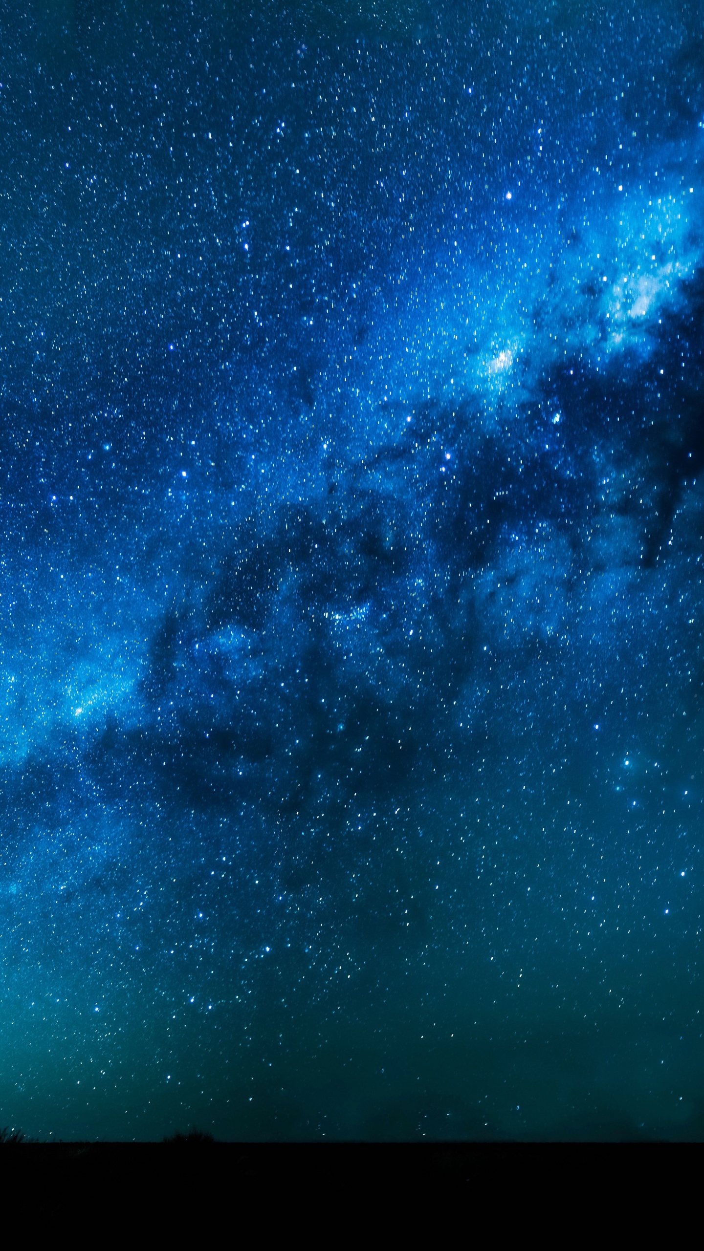 Silhouette de Personne Debout Sous la Nuit Étoilée. Wallpaper in 1440x2560 Resolution