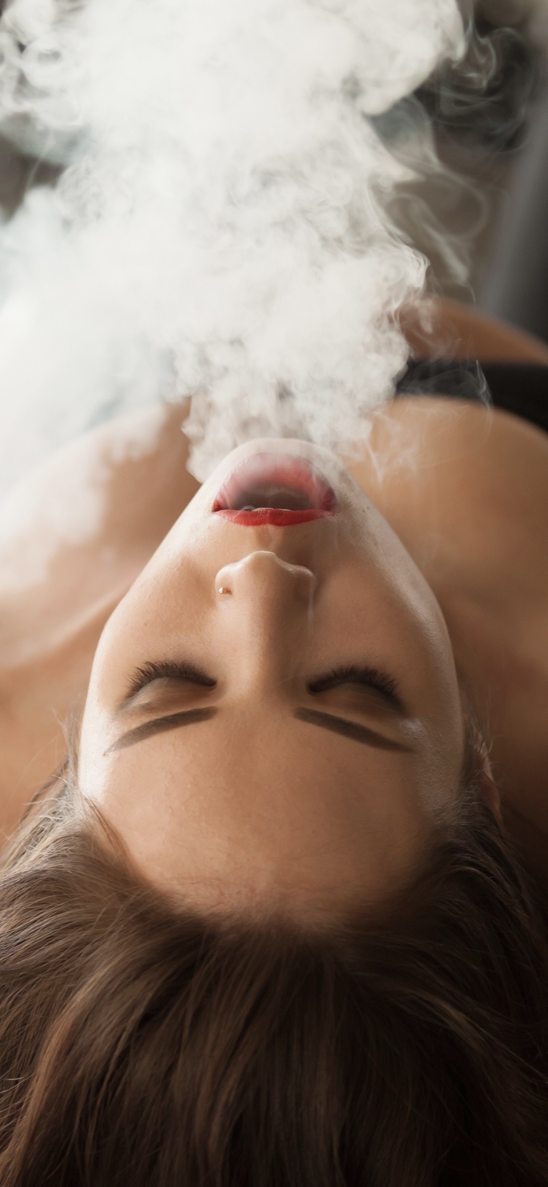 Smoking, Cigarette, Smoking Girl, Girl, Tobacco Smoking. Wallpaper in 1125x2436 Resolution