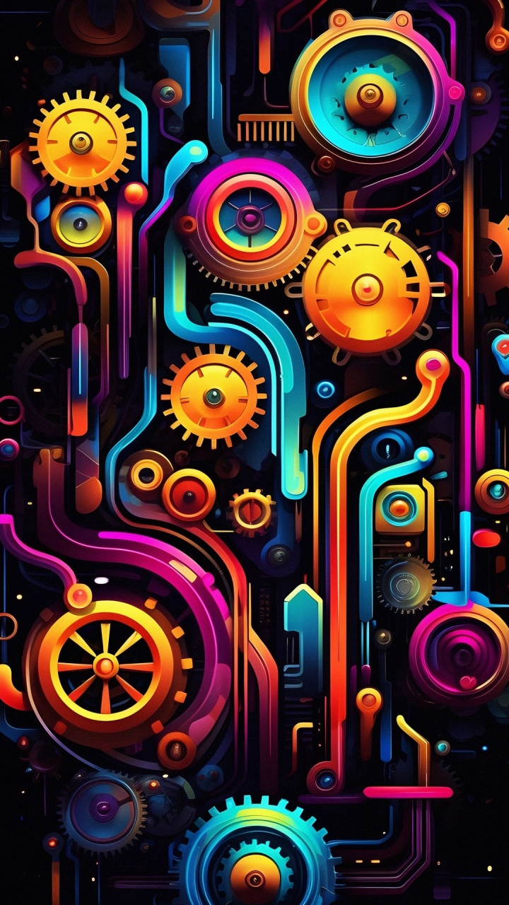 Ios, 光, 艺术, 品红色, 电蓝色的 壁纸 720x1280 允许