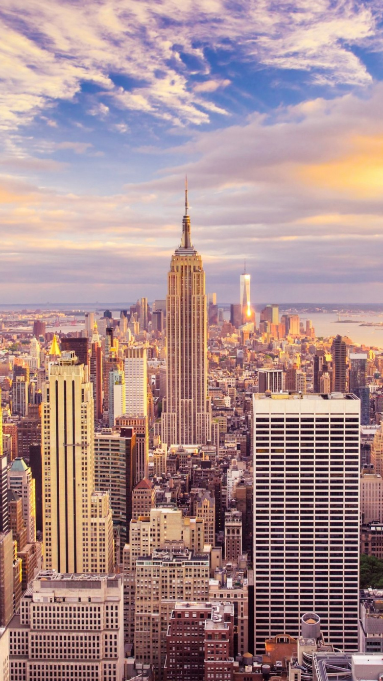 City Skyline Under Blue and White Cloudy Sky During Daytime. Wallpaper in 750x1334 Resolution