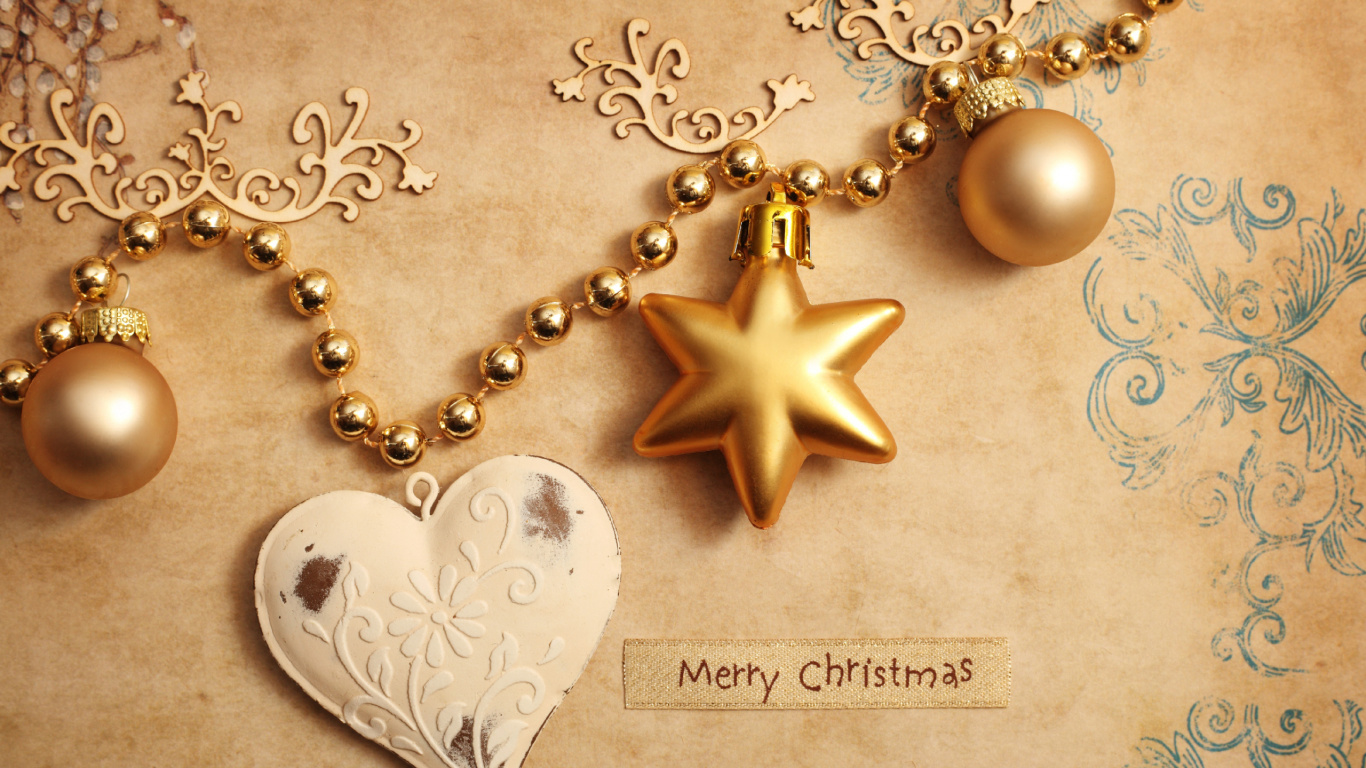 Christmas Day, Christmas Decoration, Pearl, Jewellery, Locket. Wallpaper in 1366x768 Resolution