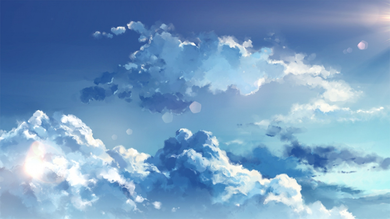 Anime Sky, Cloud, Anime, Atmosphere, Azure. Wallpaper in 1280x720 Resolution