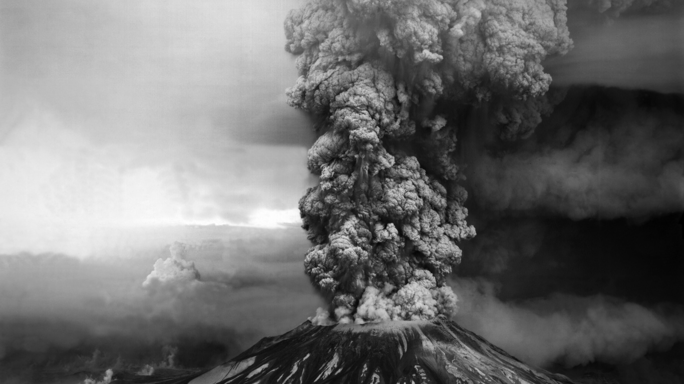 1980年爆发的山圣海伦, 火山爆发, 类型的火山爆发, 火山的地貌, 天空 壁纸 1366x768 允许