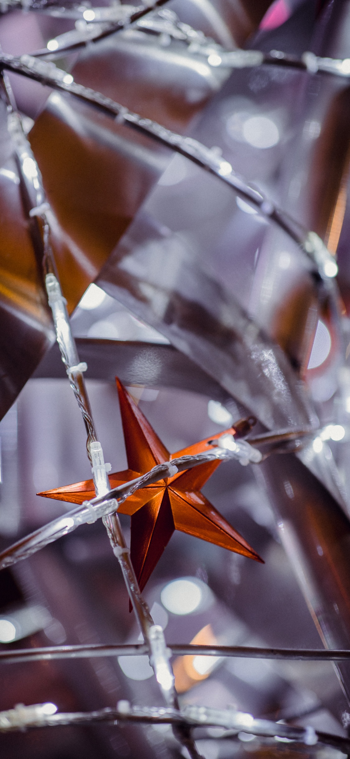 Brown and Silver Umbrella With Water Droplets. Wallpaper in 1125x2436 Resolution
