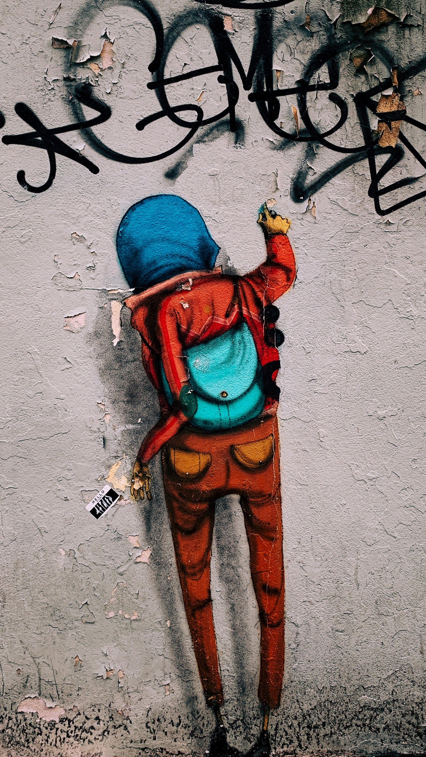 Femme en Robe Bleue et Marron Art Mural. Wallpaper in 1440x2560 Resolution