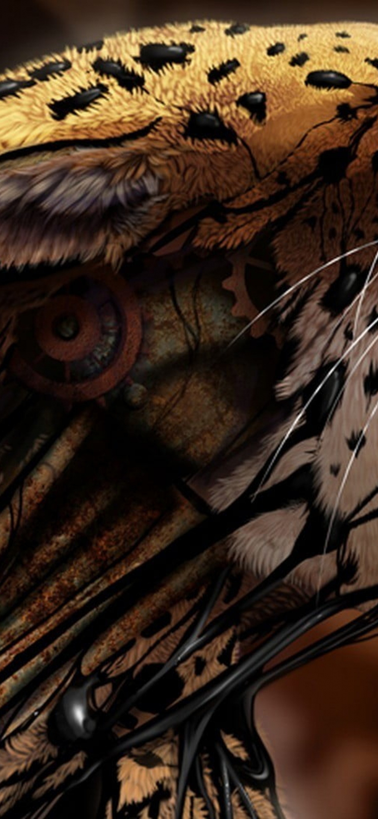 Digital Art, Sculpture, Felidae, Wood, Carnivore. Wallpaper in 1242x2688 Resolution