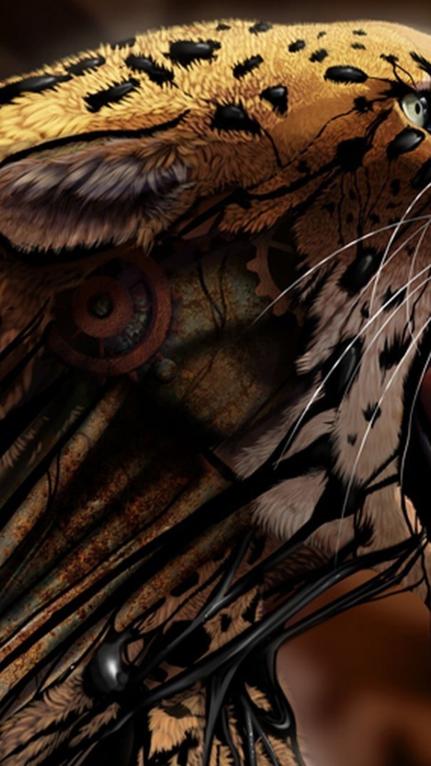 Digital Art, Sculpture, Felidae, Wood, Carnivore. Wallpaper in 1440x2560 Resolution