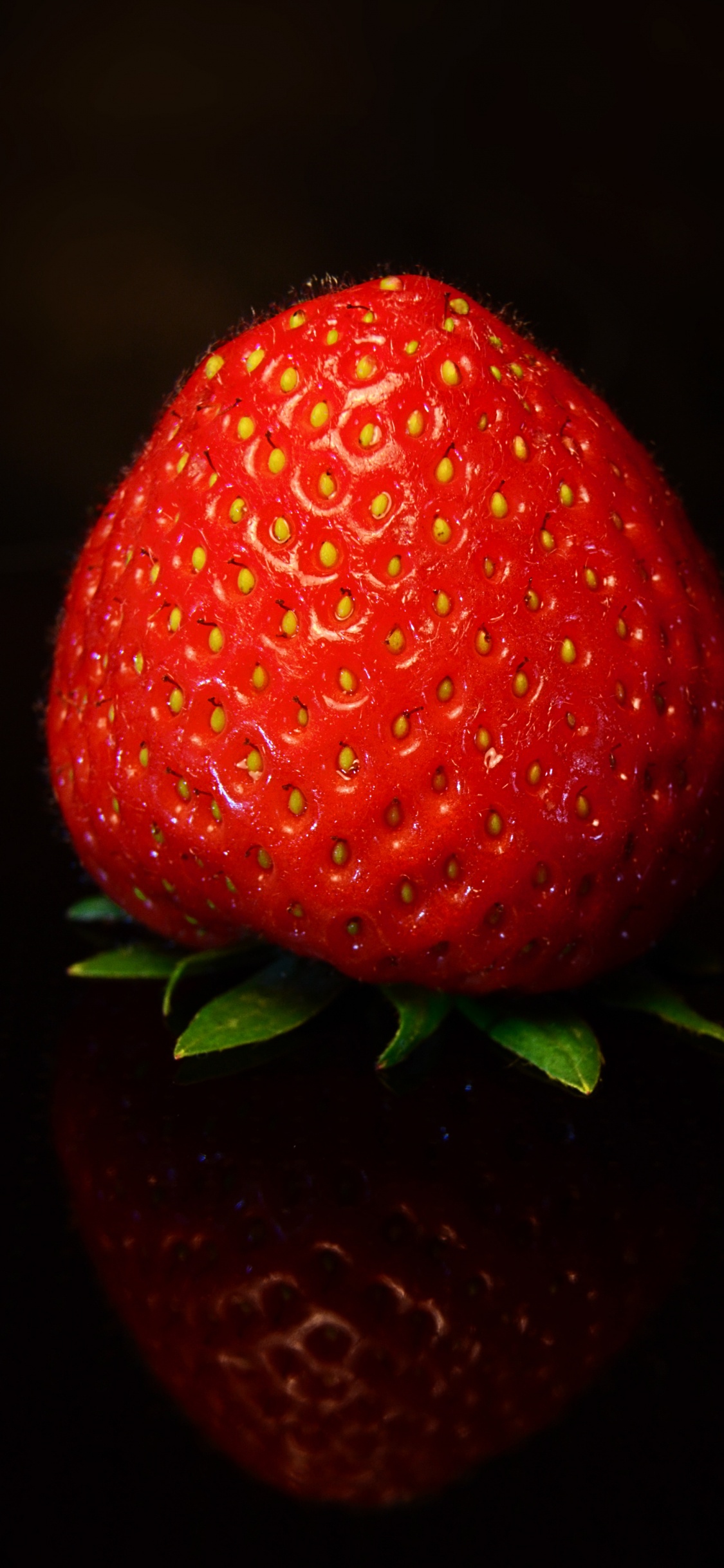Red Strawberry Fruit in Close up Photography. Wallpaper in 1125x2436 Resolution