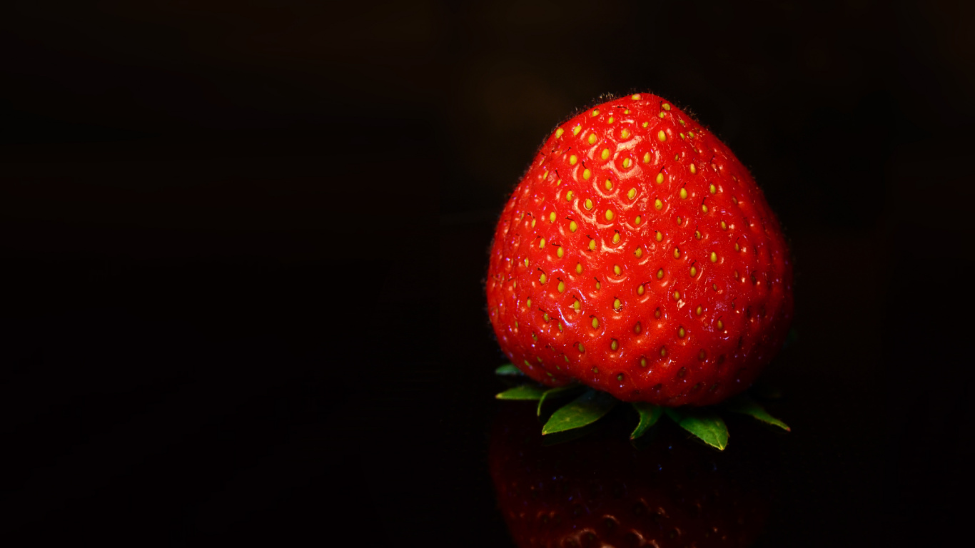 Red Strawberry Fruit in Close up Photography. Wallpaper in 1366x768 Resolution