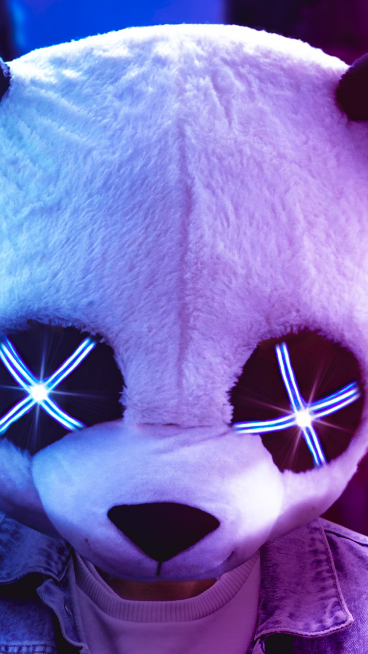 White and Black Panda Plush Toy. Wallpaper in 750x1334 Resolution