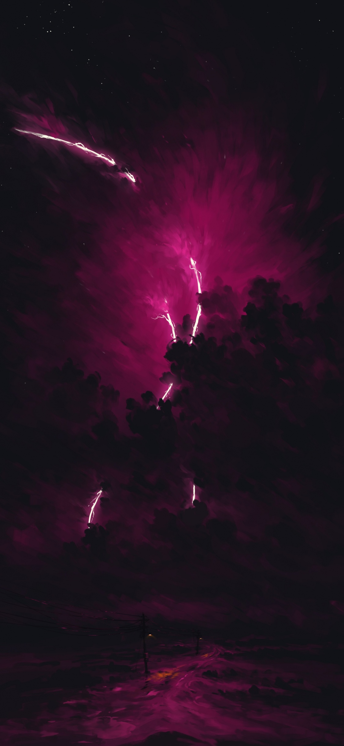 Donner, Atmosphäre, Purpur, Gewitter, Natur. Wallpaper in 1125x2436 Resolution