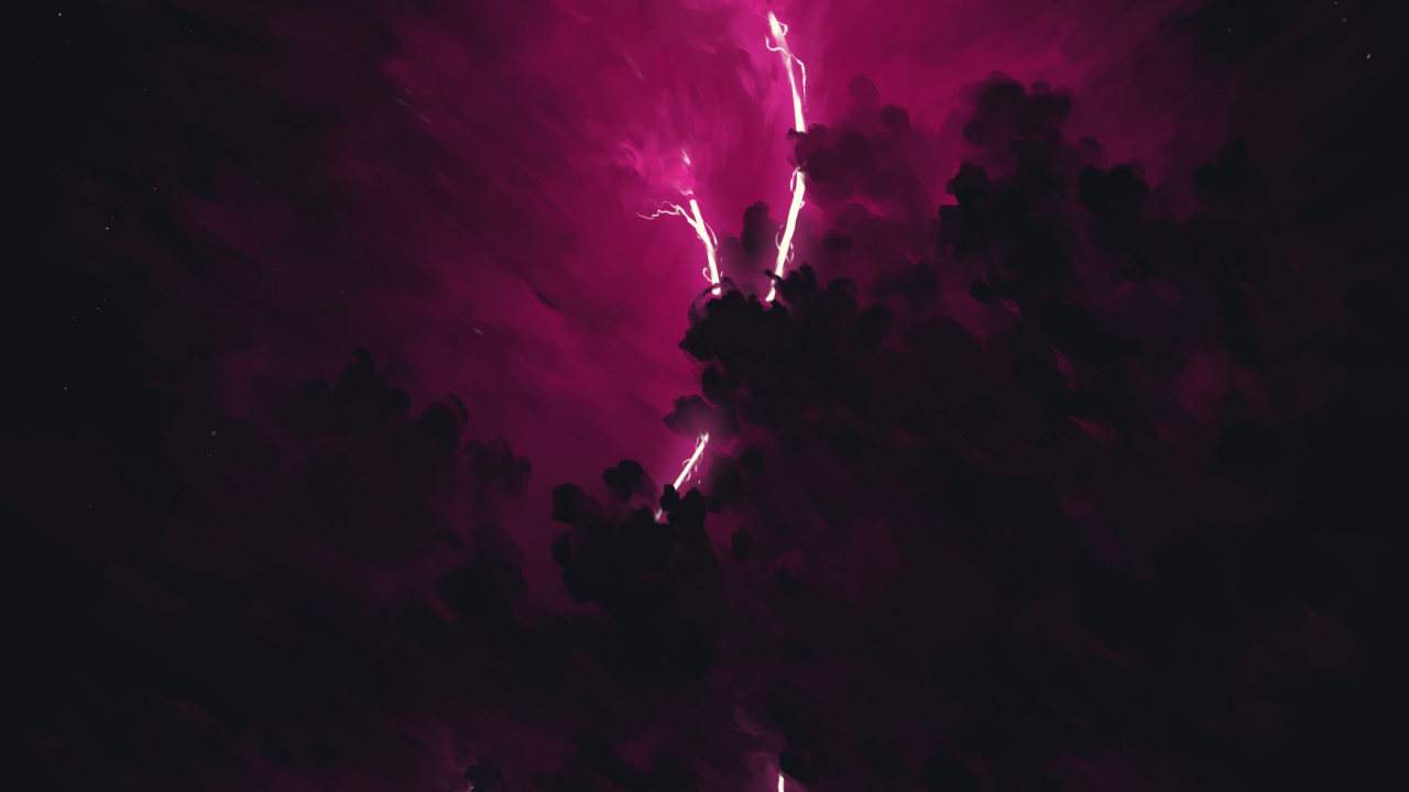 Thunder, Atmosphère, Purple, Orage, Nature. Wallpaper in 1280x720 Resolution