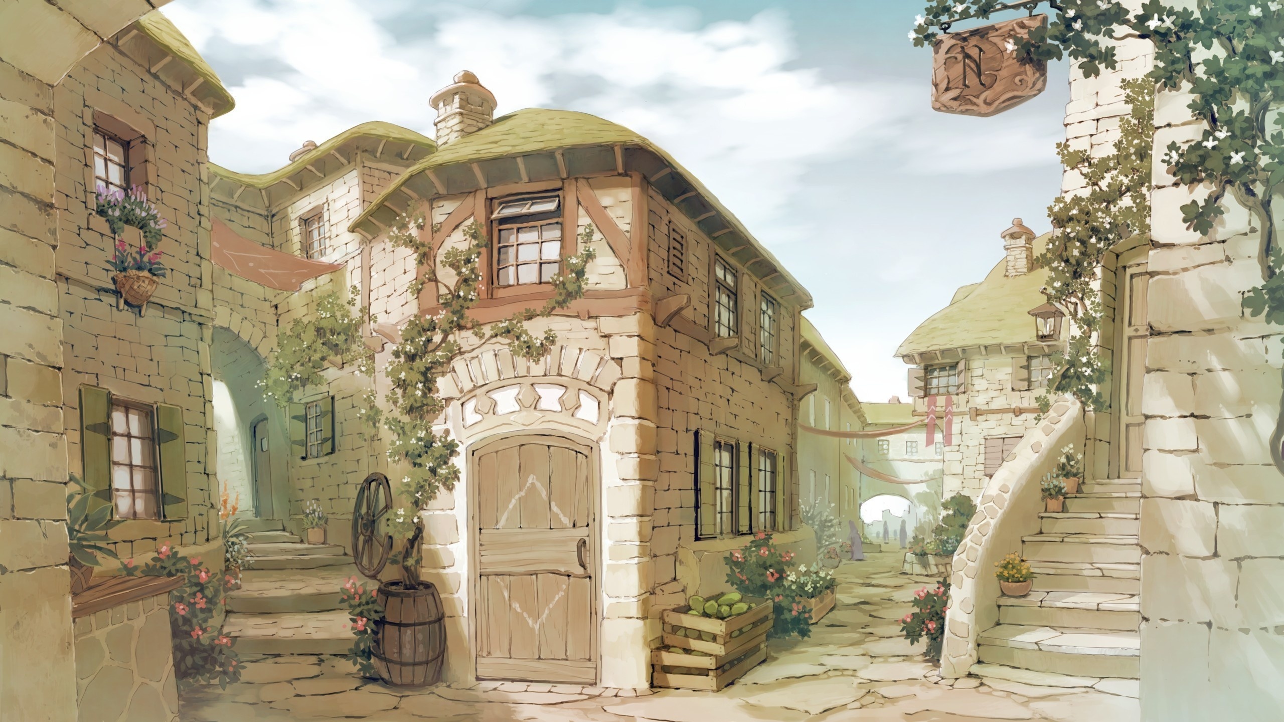 中世纪建筑风格, 庭院, Ps3游戏机, 酒店, 房地产 壁纸 2560x1440 允许