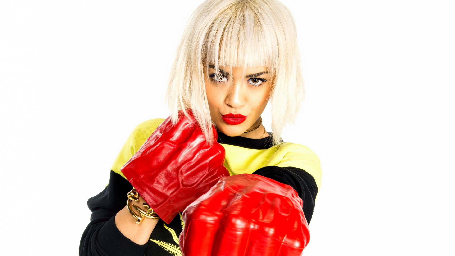 手套, Rita Ora, 拳击手套, 红色的, 拳击设备 壁纸 1920x1080 允许