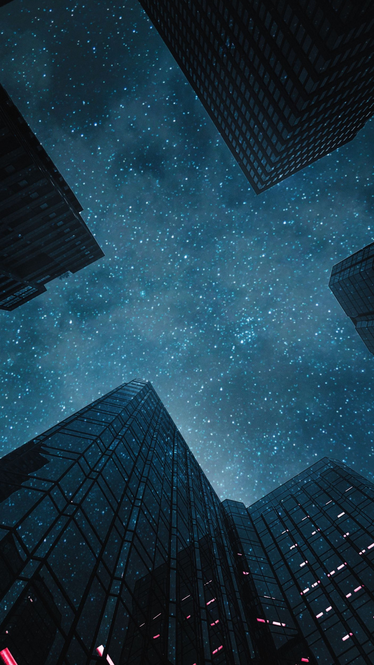 Atmosphère, Bâtiment, Lumière, Noir, Gratte-ciel. Wallpaper in 750x1334 Resolution