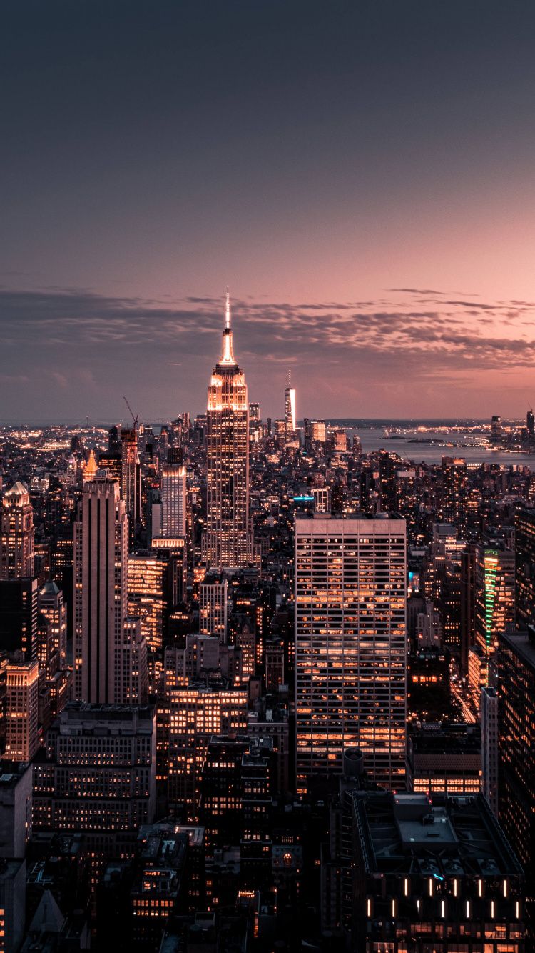 New York City, Empire State Building, Cloud, Wolkenkratzer, Gebäude. Wallpaper in 750x1334 Resolution