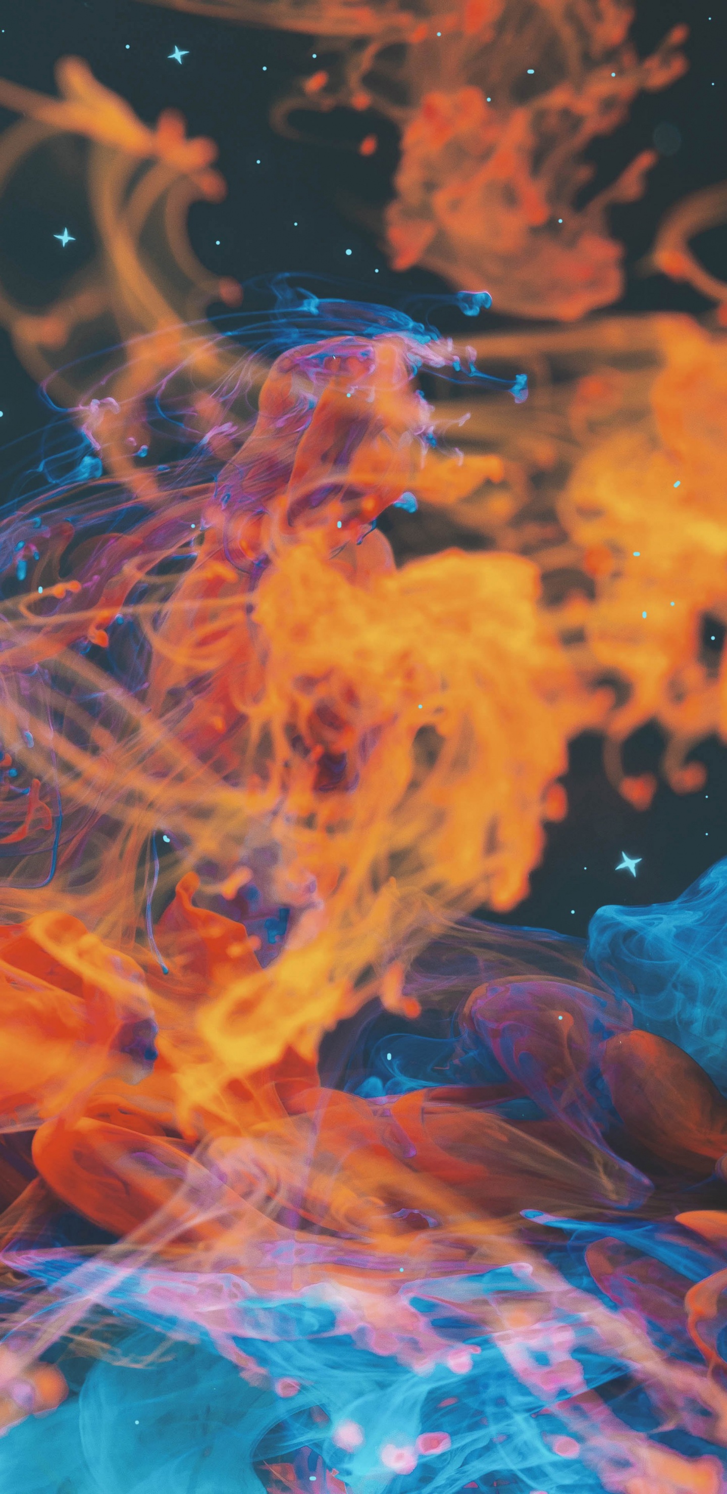 Wasser, Android, Design, Blau, Orange. Wallpaper in 1440x2960 Resolution